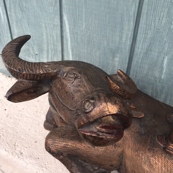 Scarce Antique Chinese Lucky Fengshui Buffalo Bull Figurine Sculpture Harvard - Picture 3 of 11